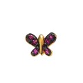 Piercing em Ouro 18k Borboleta Zircônias Rosa